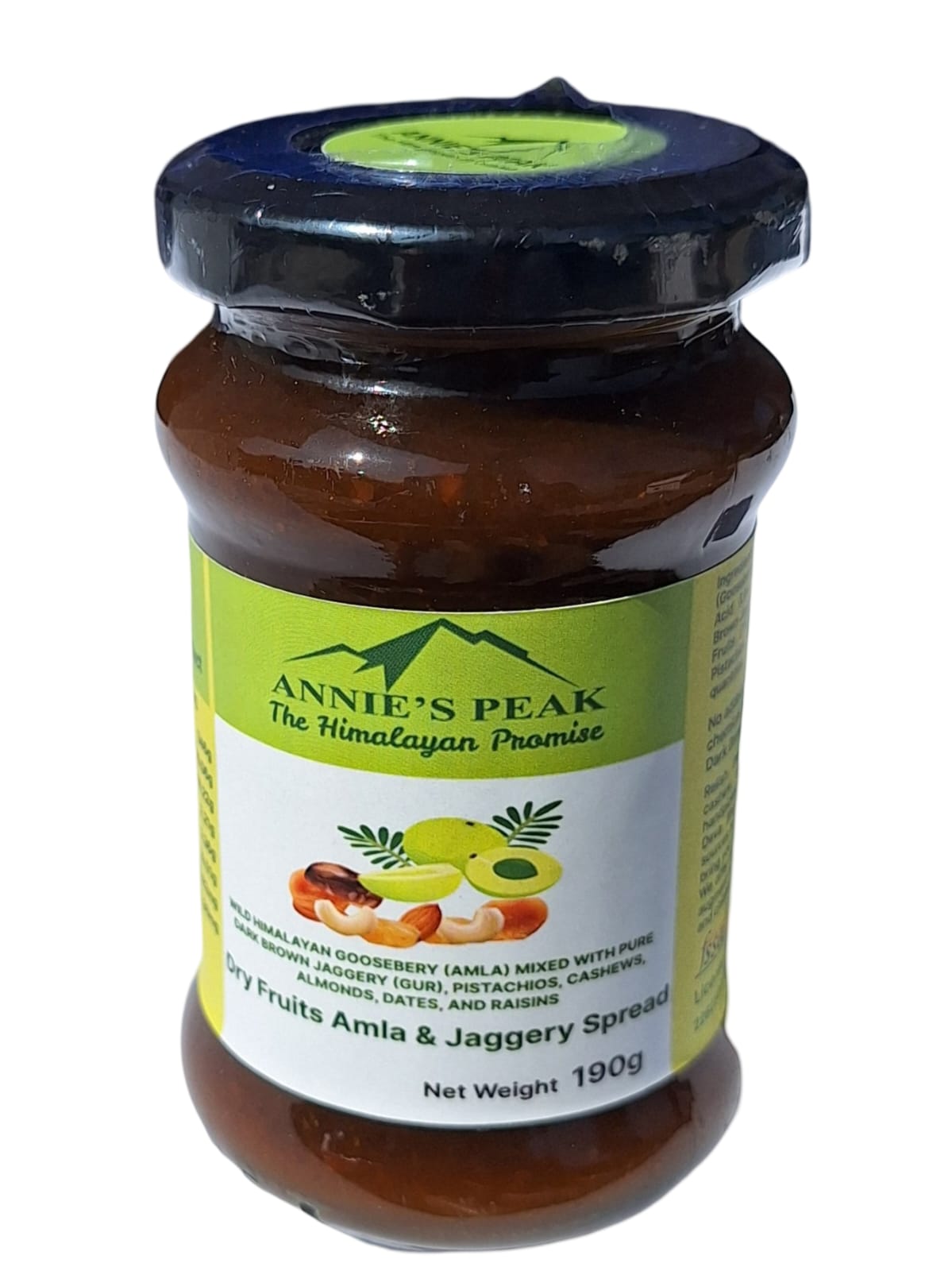 Dry Fruits Amla & Jaggery (Gur) Spread | 190 grams | Wild Himalayan Amla loaded with Premium Dry Fruits | Rich in Antioxidants | Boosts Immunity and Memory | Preserved in Pure Jaggery (Gur) | All Natural | No artificial preservative or color - Annie's Peak