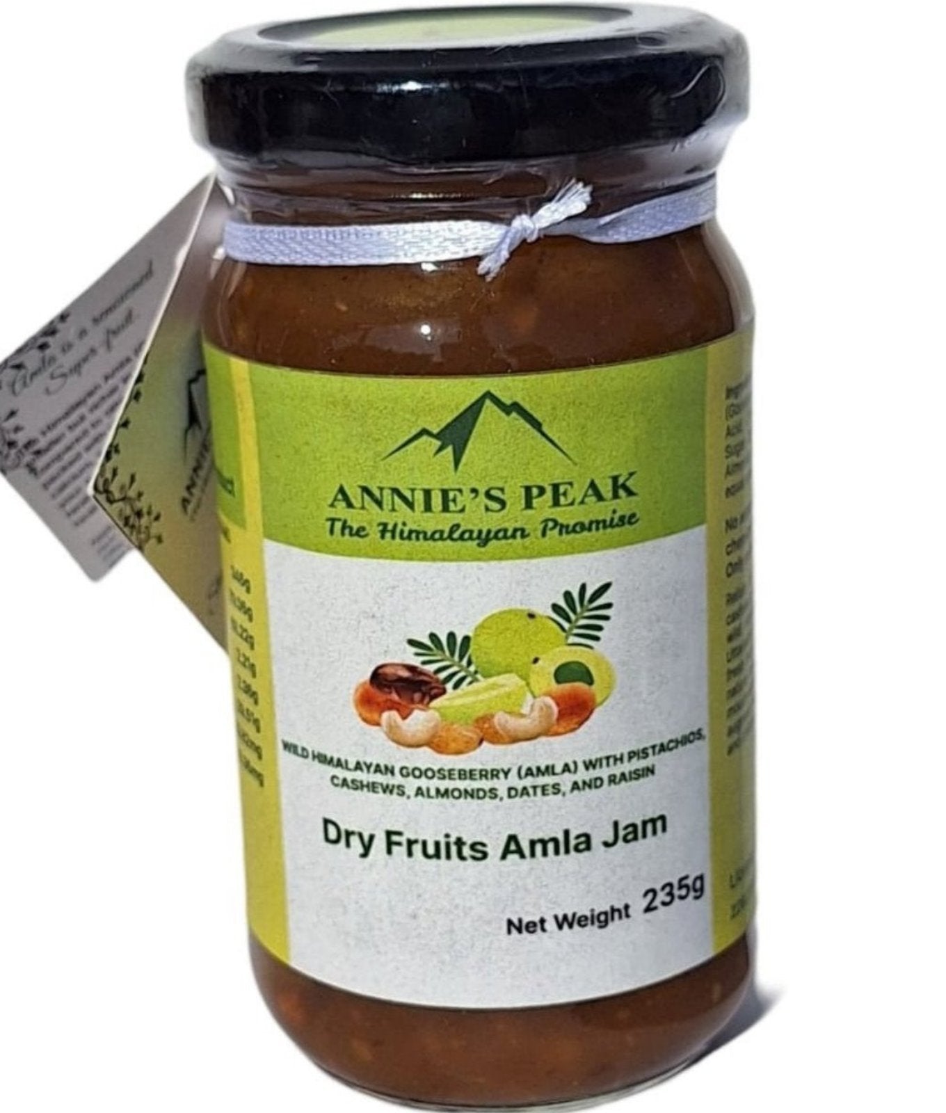 Dry Fruits Amla Jam Spread | 235 grams | Himalayan Amla loaded with Dry Fruits | Rich in antioxidants, Vitamins C, A, and E | Boosts Immunity, and Memory | Sulfurless Sugar | All Natural | No artificial preservative or color added - Annie's Peak