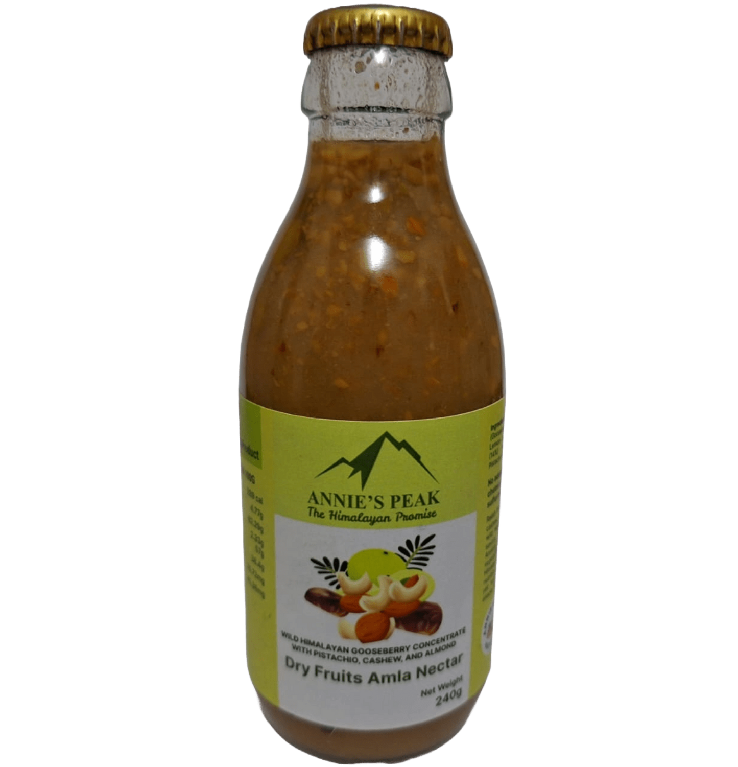 Dry fruits amla nectar | 240 gram | Superfruit amla loaded with dry fruits is rich in antioxidants, calcium, vitamins C, A, and E boosts immunity, health, and memory | Sulfur-less sugar used | All natural | No artificial preservative or color added - Annie's Peak