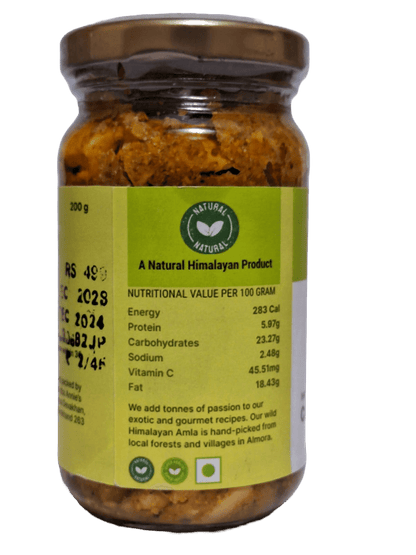 Cashew amla pickle in Olive oil | 200 gram | Superfruit amla with cashews is rich in antioxidants, calcium, vitamins C, A, E and boosts immunity, health, and memory | Sendha (pink) salt | Pure spices | All natural | No artificial preservative or color - Annie's Peak