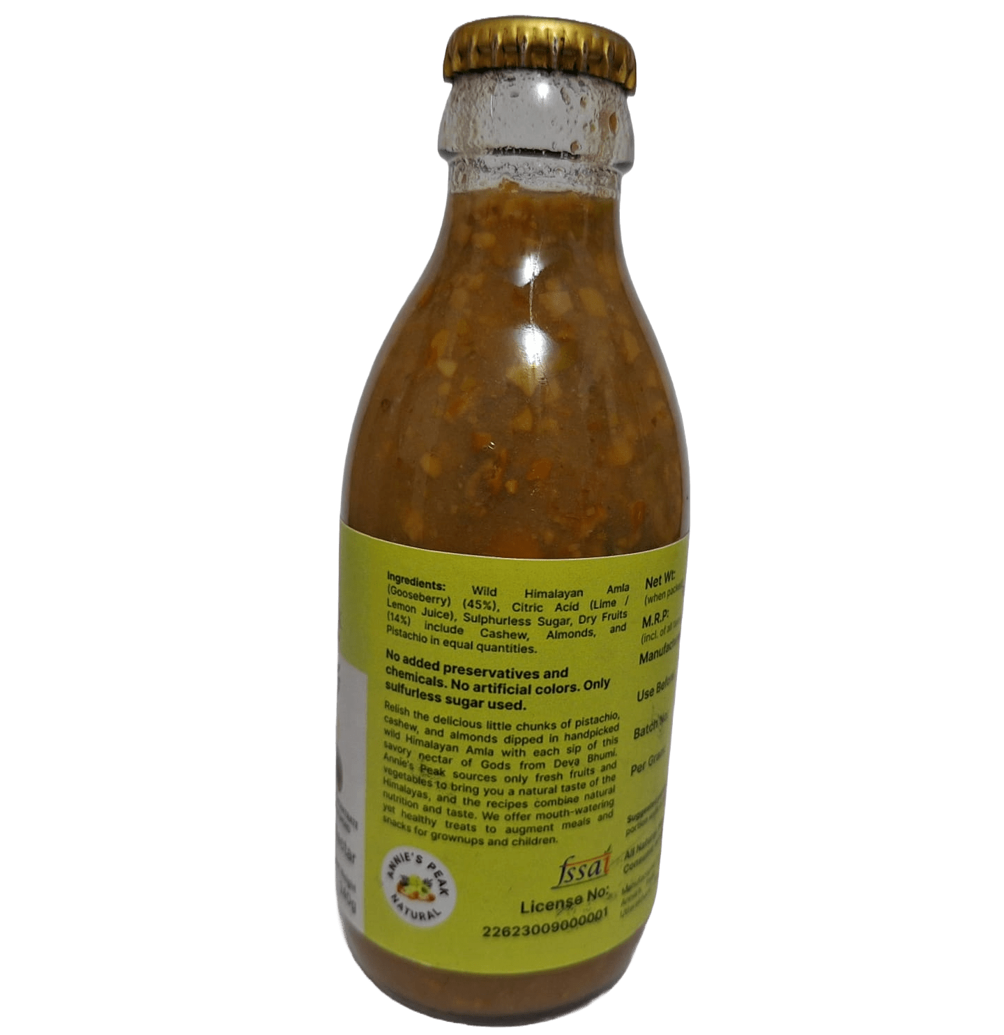 Dry fruits amla nectar | 240 gram | Superfruit amla loaded with dry fruits is rich in antioxidants, calcium, vitamins C, A, and E boosts immunity, health, and memory | Sulfur-less sugar used | All natural | No artificial preservative or color added - Annie's Peak