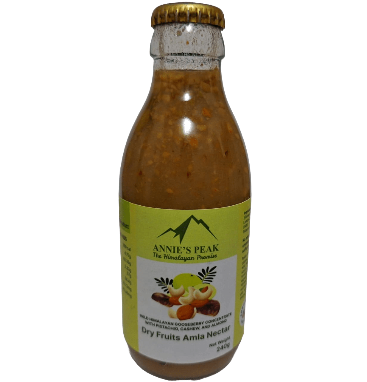 Dry fruits amla nectar | 240 gram | Superfruit amla loaded with dry fruits is rich in antioxidants, calcium, vitamins C, A, and E boosts immunity, health, and memory | Sulfur-less sugar used | All natural | No artificial preservative or color added - Annie's Peak